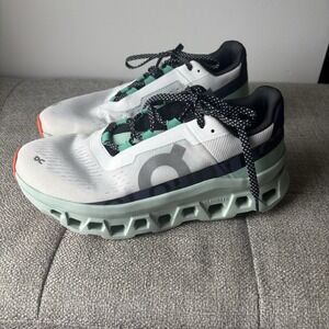 On Cloudmonster Women's 9.5 Running/Walking/Casual Everyday Sneakers White/Teal